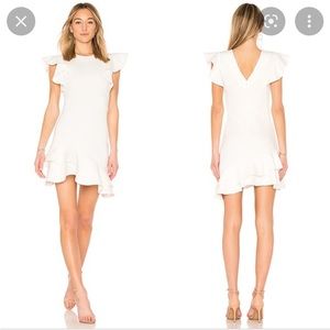 AMANDA UPRICHARD Eclipse Ivory Ruffle Dress M